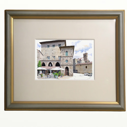ポストカード ヨーロッパ風景画（組み合わせ自由4枚セット1.000円）No.240   イタリア　ウンブリアの村 3枚目の画像
