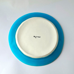 美しい青のお皿　8寸皿　陶器　 4枚目の画像