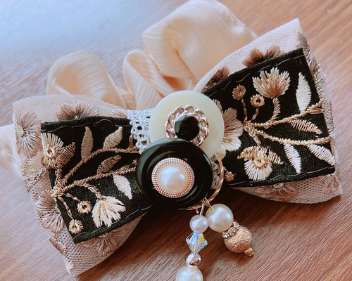 ハンドメイドシュシュM-3536♡くすみパープルジョーゼット
