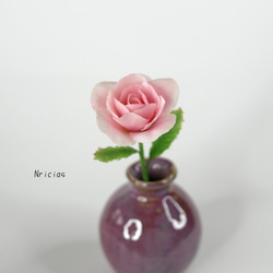 コロンと丸っこい薔薇✿クレイフラワー　ピンクNO.H1-P2L 14枚目の画像