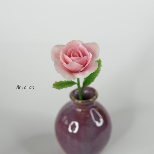クレイフラワー✨ロココ調薔薇❁染め花布花❁クレイフラワー❁ハンドメイド クレイフラワー✨ロココ調薔薇❁染め花布花❁クレイフラワー