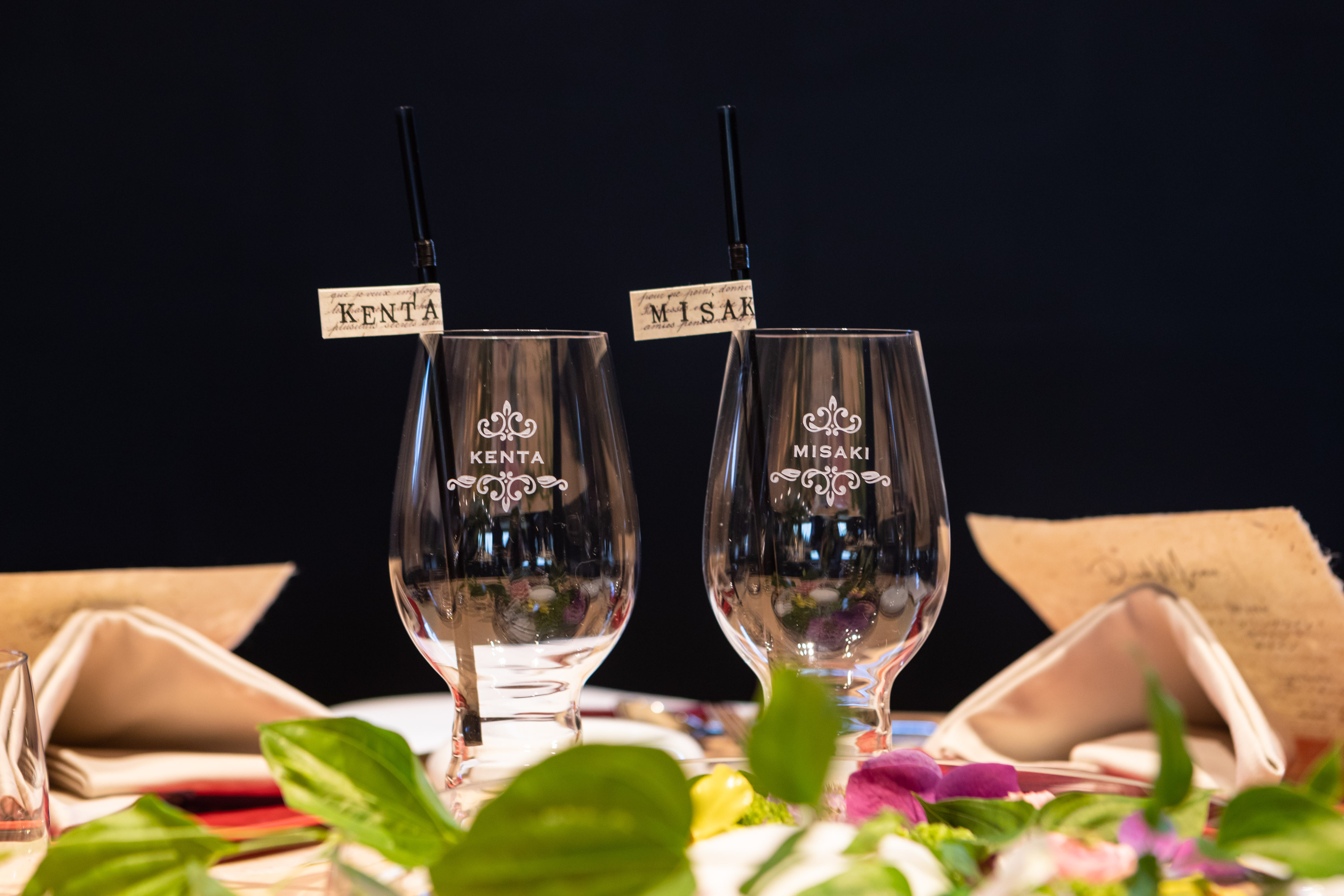 【席札引出物】ウェディング/乾杯グラス/引出物/クリスタル/名入れ