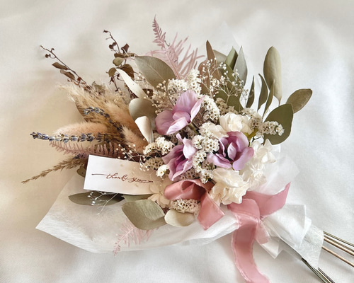 ♡maronページ♡ドライフラワースワッグbule&pink♡ dry-flower-bouquet-swag-red-