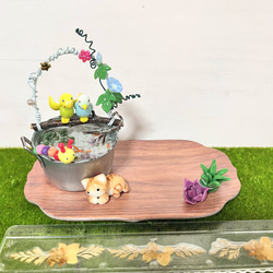 〜そのまま飾れる〜多肉植物寄せ植え(樹脂粘土レジン)粘土細工　アクセサリー置き場 3枚目の画像