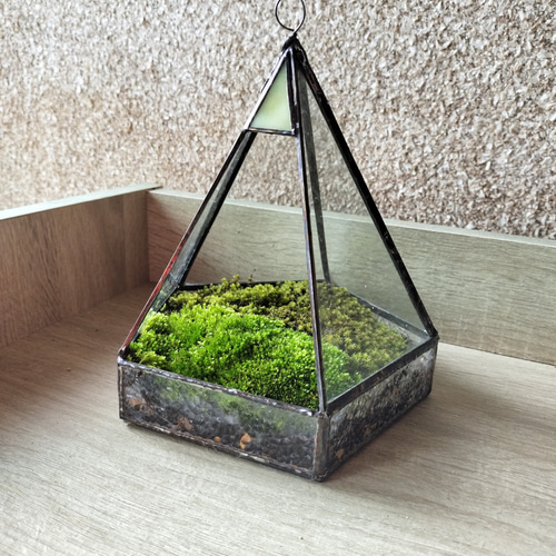 ワケありB品】 いにしえのテラリウム 五角形 ステンドグラス 昭和型
