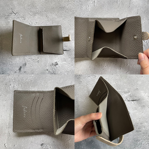 二つ折り財布　差込ベルト 差し込み式ベルト留め 二つ折り財布 カラーオーダー 二つ折り