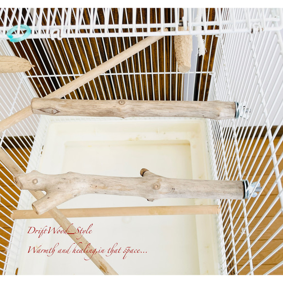 流木インテリア ２個セット バードケージ用の天然流木の止まり木 鳥かご ケージ ニームパーチ インコ とまり台 N7 3枚目の画像