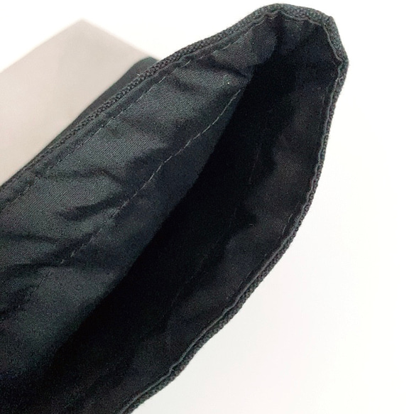 サイズが選べる巾着袋(小)　無地　ブラック×グレー［受注製作］ 4枚目の画像