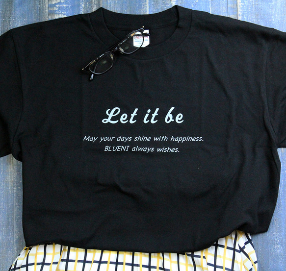【5色展開】『Let it be』オリジナル　ビッグシルエットTシャツ／ブラック 4枚目の画像