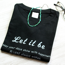 【5色展開】『Let it be』オリジナル　ビッグシルエットTシャツ／ブラック 1枚目の画像