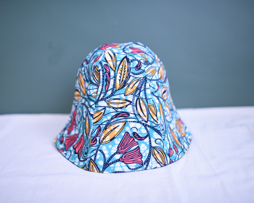 tomoyo.tomo.リバーシブル·アフリカ布チューリップハット 26枚 リバーシブル·アフリカ布·チューリップハットNo.21