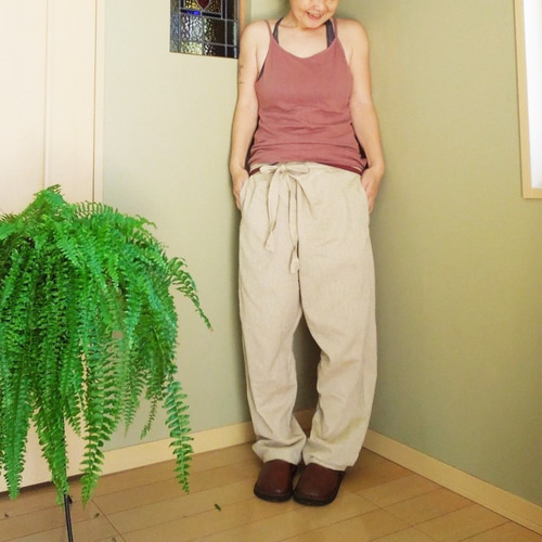 bighug リネンペイズリー サルエルパンツ bighug リネンペイズリー サルエルパンツ ロングパンツ holy