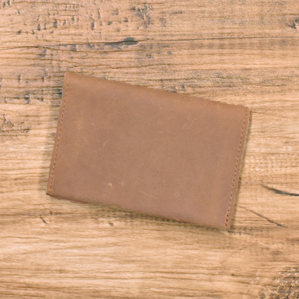 【1点限り】ミニ財布 カード お札 レシート メモ 本革 軽い コンパクト / アンバー 8枚目の画像