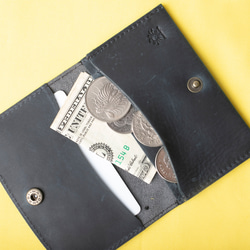 【1点限り】ミニ財布 カード お札 レシート メモ 本革 軽い コンパクト / アンバー 2枚目の画像