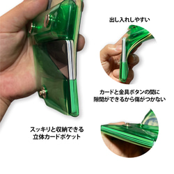2点¥1,000割　圧倒的にコンパクト！シンプルで小さく薄いお札を折らないクリアPVC二つ折りミニ財布【Irohato】 5枚目の画像