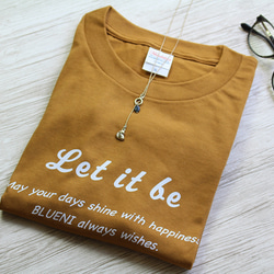 【5色展開】『Let it be』オリジナル　ビッグシルエットTシャツ／キャメル 1枚目の画像