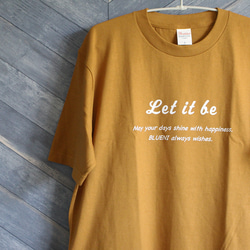 【5色展開】『Let it be』オリジナル　ビッグシルエットTシャツ／キャメル 2枚目の画像