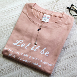 【5色展開】『Let it be』オリジナル　ビッグシルエットTシャツ／ダスティピンク 1枚目の画像