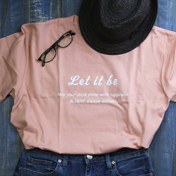 【5色展開】『Let it be』オリジナル　ビッグシルエットTシャツ／ダスティピンク 4枚目の画像