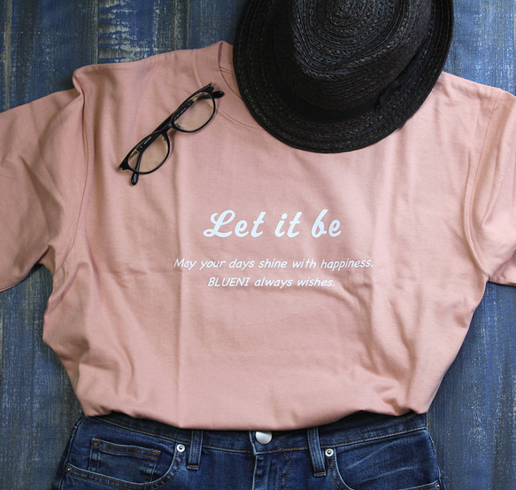 【5色展開】『Let it be』オリジナル　ビッグシルエットTシャツ／ダスティピンク 4枚目の画像