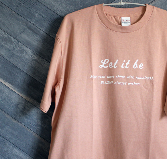 【5色展開】『Let it be』オリジナル　ビッグシルエットTシャツ／ダスティピンク 2枚目の画像