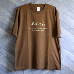 【5色展開】『Let it be』オリジナル　ビッグシルエットTシャツ／ダークブラウン 3枚目の画像