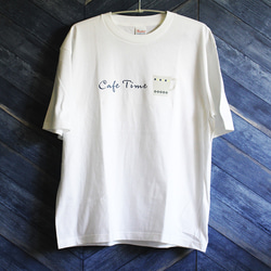 【3色展開】『Cafe Time』オリジナル　ビッグシルエットTシャツ／ホワイト 5枚目の画像