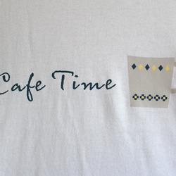 【3色展開】『Cafe Time』オリジナル　ビッグシルエットTシャツ／ホワイト 4枚目の画像