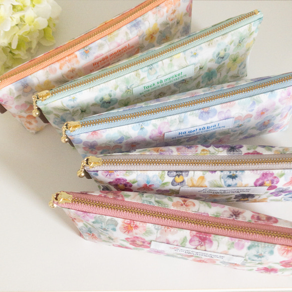 リバティ ラミネート 中身が見えるペンケース シンクオブミー