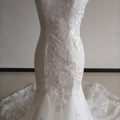高品質！ マーメイドライン ウェディングドレス オフショルダー3D立体  
