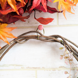 玄関リース　　ブラウンコットンリース　　秋リース,　クリスマスリース、　ニッチ、ギフトなど。 6枚目の画像