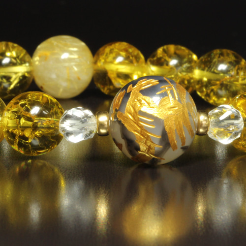 あなただけのオリジナルを】金彫皇帝龍ドラゴンアゲート シトリン