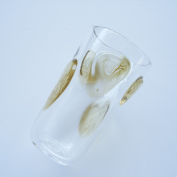 水玉ビールグラス/クリア×ブラウン 2枚目の画像