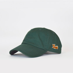 【深綠色】棉帽；附柴犬牛角麵包刺繡 第1張的照片