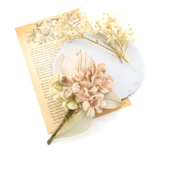 Corsage. コサージュ" Antique bouquet. " | チューリップ×紫陽花 | アンティークピンク 2枚目の画像