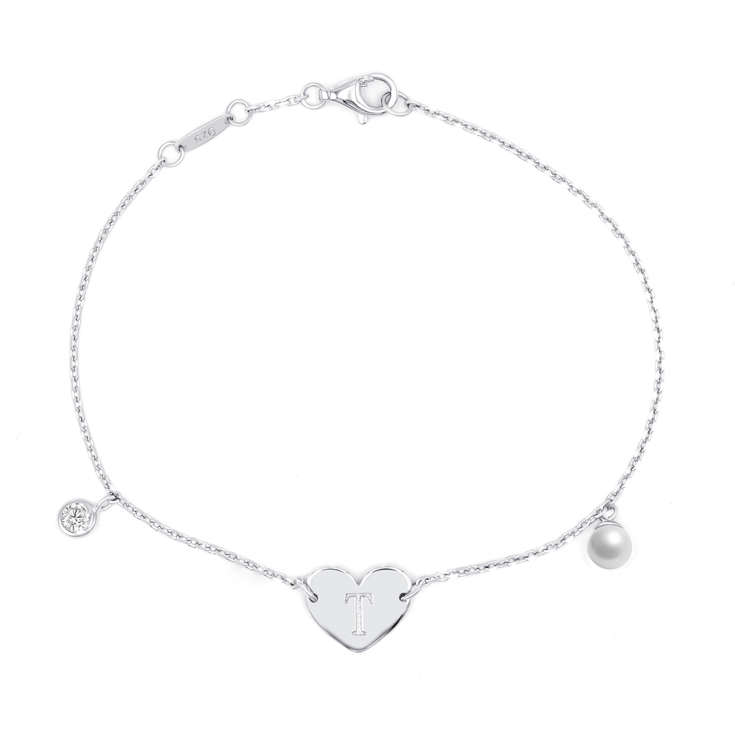 イニシャルブレスレット P0128（4週間発送）