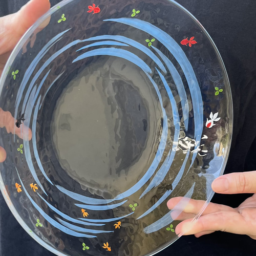 行人作　大きめの金魚柄の花器 行人作 大きめの金魚柄の花器 行人作 大きめの金魚柄の花器