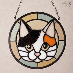 【SOLD OUT】☆ステンドグラス風 ハワイアンフレーム☆三毛猫とレインボー c87971998aa5fdfbac571dd702e1d7