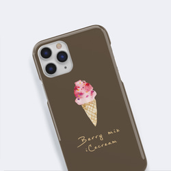 iCecream スマホケース　iPhoneケース　アイスクリーム　いちご　ココア　iPhone14/13/12/11 4枚目の画像