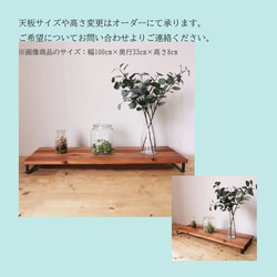 無垢材とアイアンのシェルフ / 奥行 幅広タイプ / M 47cm / 複数購入で送料がお得！/ 植物置き  リビング 8枚目の画像