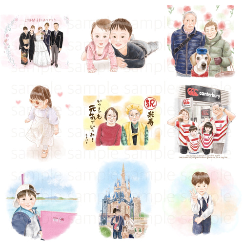 似顔絵 描きます！ イラスト  ハンドメイド アート データ販売】似顔絵をお描きします イラスト natsumi 通販 16244756