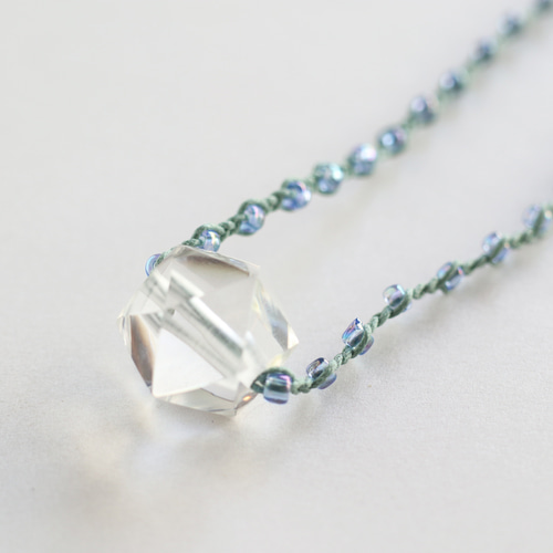 ヒマラヤ水晶 ガネッシュヒマール ＊ マクラメペンダント ネックレス