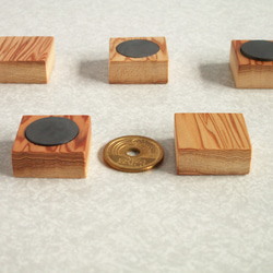 ●屋久杉　木製　キューブ　マグネット　５個セット　磁石　K133 7枚目の画像
