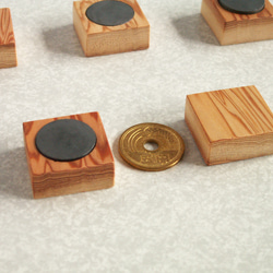 ●屋久杉　木製　キューブ　マグネット　５個セット　磁石　K133 6枚目の画像