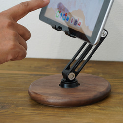 ipadスタンド スマホスタンド 木製 台座 タブレット スタンド スマホスタンド ３点可動 360度回転 11枚目の画像
