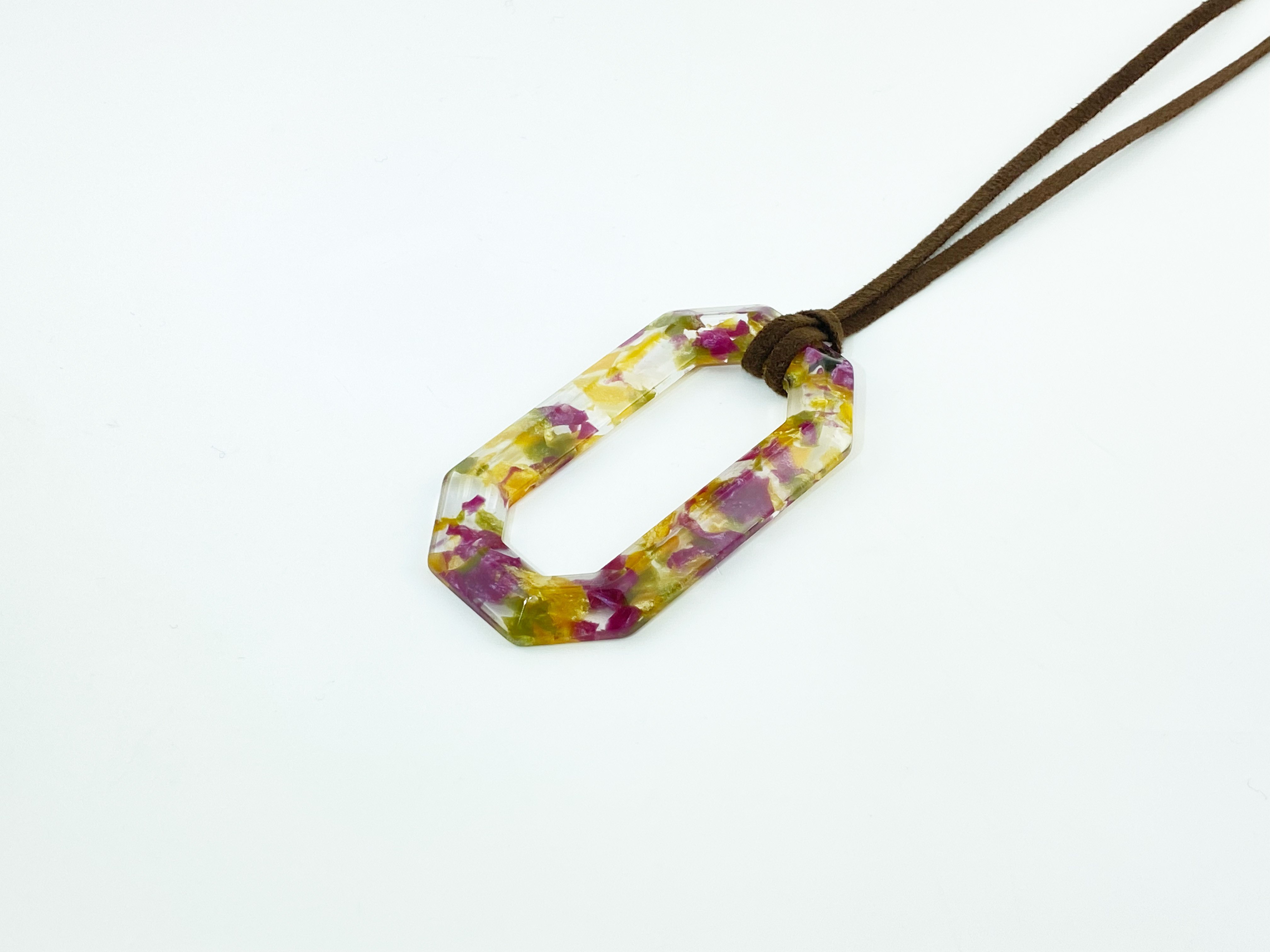 Pendant Glass Holder ペンダント グラスホルダー ＜スクエア＞（C04 flower yellow）