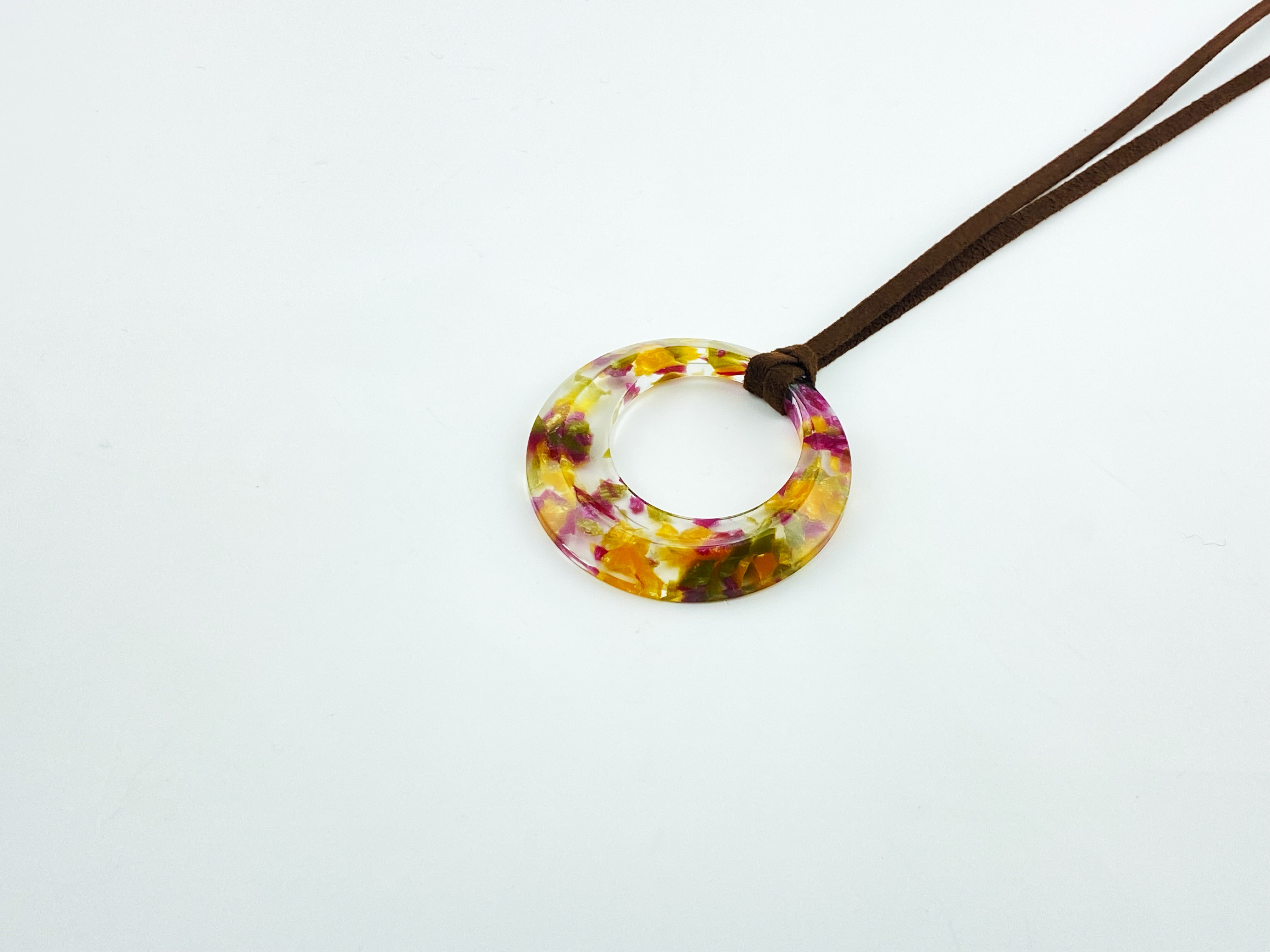 Pendant Glass Holder ペンダント グラスホルダー ＜サークル＞（C04 flower yellow）