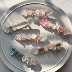 ♡本物の桜の花びらのプリザーブドフラワー 入り鉱石レジンヘアゴム