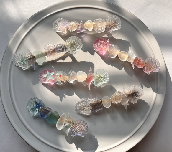 新作♪初夏デザイン お花レジンヘアクリップ 2個セット