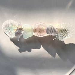 新作♡シーグラスと海の貝殻のレジンのヘアクリップ♡ヘアアクセサリー浴衣夏 9枚目の画像